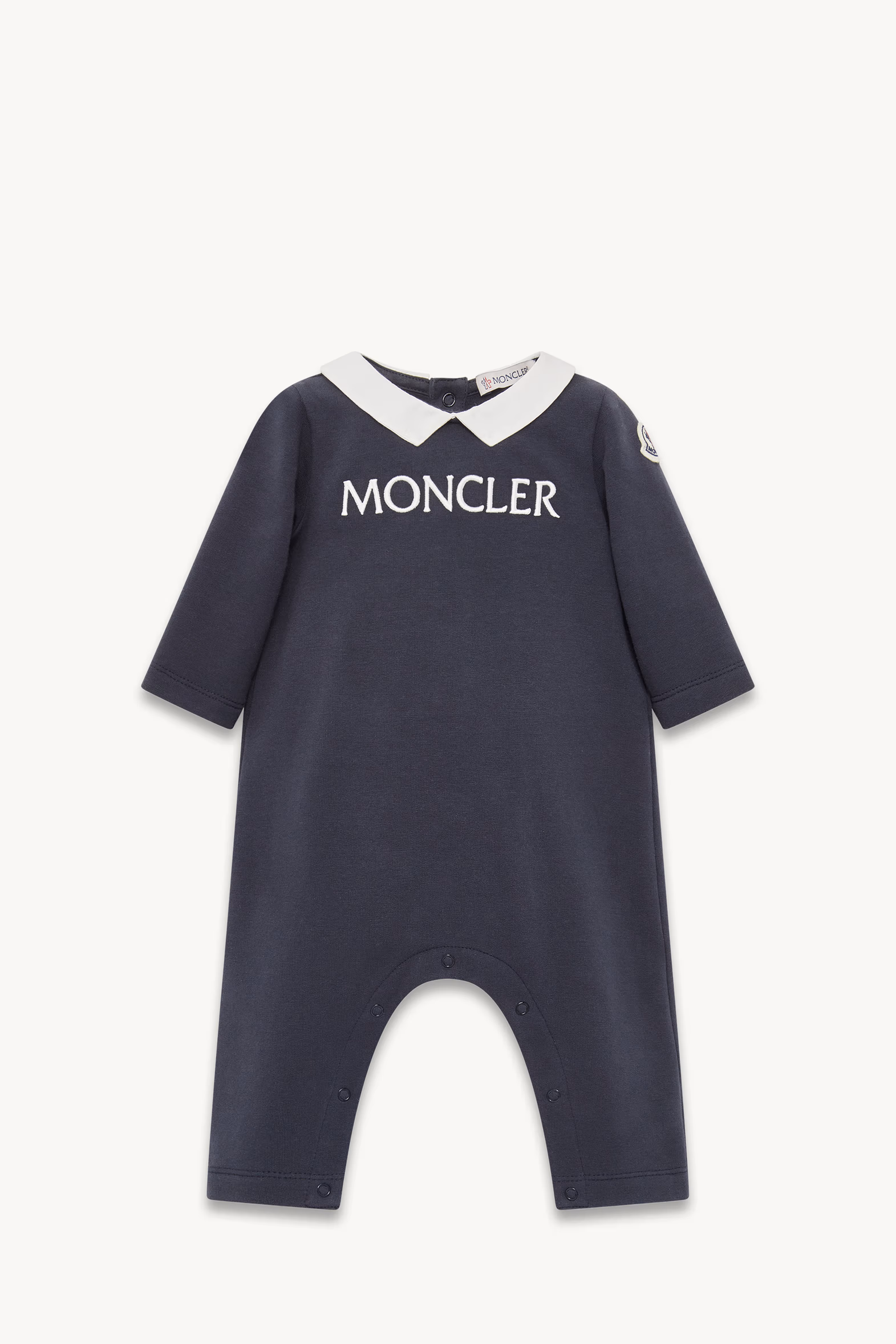 Embroidered Logo Cotton Baby Grow Gender Neutral Navy Blue Moncler 0
